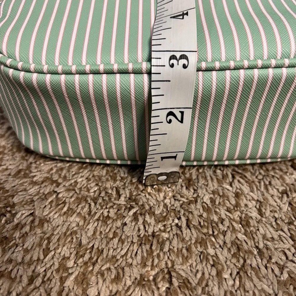 Dwell Studios NEW Makeup Skincare Bag Travel 2 Piece Set Pink Green Stripe NWT
